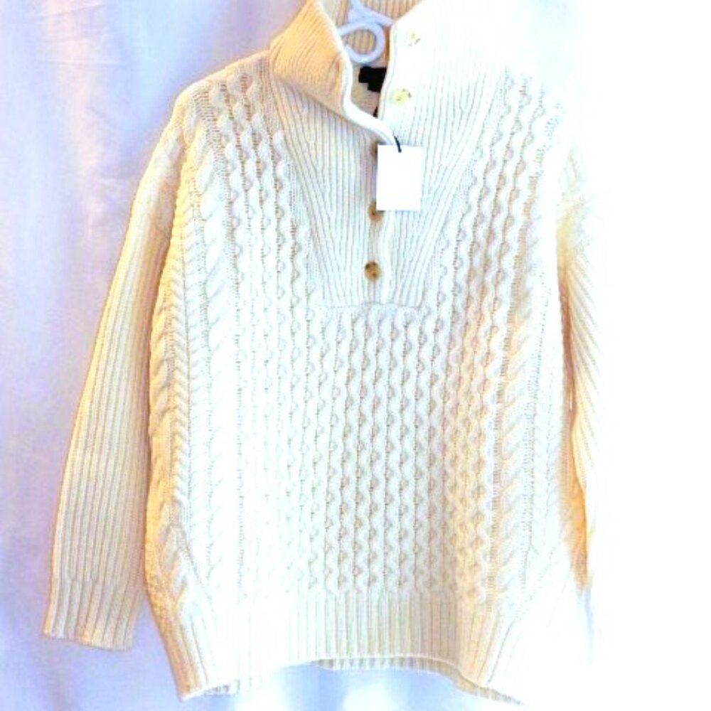 Hatch Maternity Winter White Cable Knit Sweater in Size 2 (Med) NWT $298